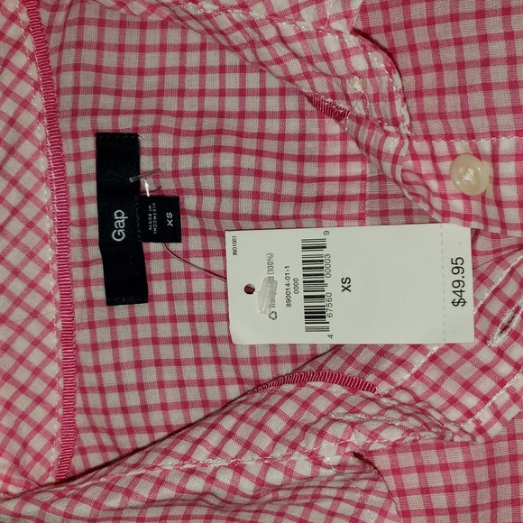 BNWT GAP Pink & White Gingham Button  Down - Picture 3 of 10